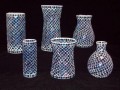 Blue Mosaic Vase Assortment (6 Pc)